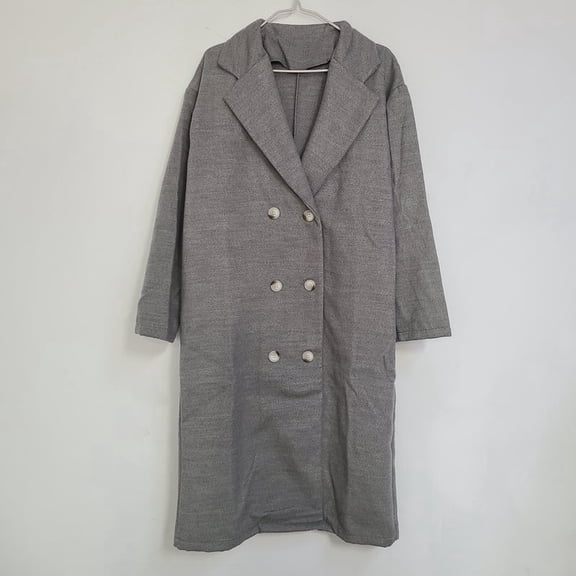 WhittePrince Coats, Notched Lapel Loose Oversized Winter Trench Coat for Daily Office Wear