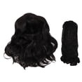 thumbnail image 1 of Peluca rizada para mujer, de longitud media, color negro, tamaño ajustable, pelucas onduladas de cabello postizo para uso firme, 1 of 15