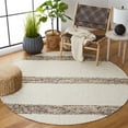 thumbnail image 2 of SAFAVIEH Natura Margaret Striped Area Rug, Ivory/Brown, 6' x 6' Round, 2 of 8