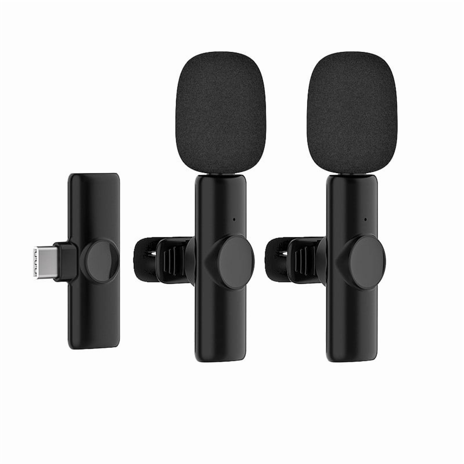 Wireless Lavalier Microphone with Auto Noise Cancellation, Reverb&Real-Time Monitoring, Clip-on Mic for Video Live Stream Outdoor Interview Audio Recording, Plug & Play for iPhone Android Camera Vlog