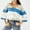 Blue, variant on POROPL Fall Sweaters for Women Long Sleeve V-Neck Sweater Casual Oversized Knitted Color Blocked Blouse Top Pullover Size S-XXL
