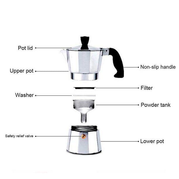 zhangqiuzhi 6 Cups Aluminum Moka Pot Octagonal Coffee Cup Maker