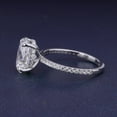 thumbnail image 4 of Cora Jewellery 3CT Hidden Halo Oval Moissanite Diamond Engagement Ring For Women, 14K White Gold Plating Over Silver, D Color VVS1 Clarity, 4 of 8