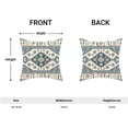 thumbnail image 3 of Merry-XMAS 18 x 18 Boho Outdoor Blue Cream Carpet Pattern Polyester Linen Pillow Cover, 2 Count, 3 of 6