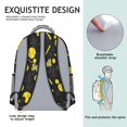 thumbnail image 5 of Softballs and Text Black Pattern Backpack for School, Cute School Bag with Adjustable Shoulder Straps and Padded Back, 15.3"x11"x6.7", 5 of 5
