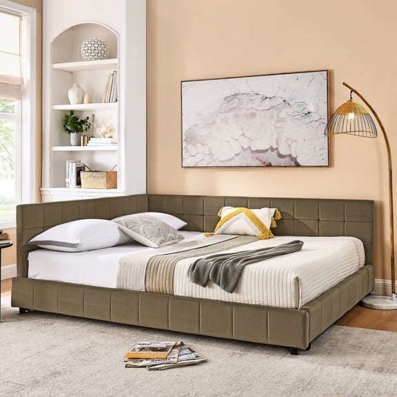 Queen Daybed with Velvet Upholstery | Applicable in Bedroom and Living Room, Comfortable
