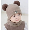 thumbnail image 3 of GRNSHTS Toddler Infant Winter Hat Scarf Set for Baby Girl Boys Knitted Warm Skiing Cap Pompom Kids Beanie 0-12 Months, 3 of 3