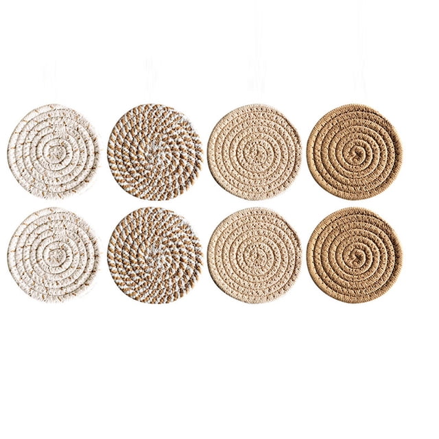 8pcs Woven For Drinks Absorbent Set With