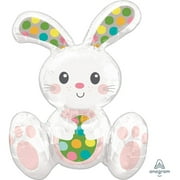 20 inch Sitting Easter Bunny (Air-Fill Only) Foil Mylar Balloon - Party Supplies Decorations