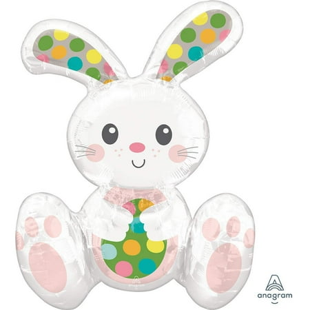 20 inch Sitting Easter Bunny (Air-Fill Only) Foil Mylar Balloon - Party Supplies Decorations