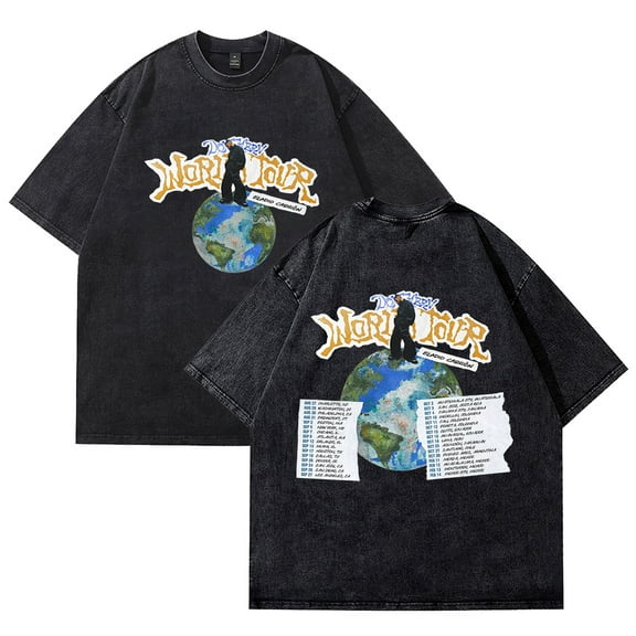 Eladio Carrion Don Kbrn World Tour 2025 Washed Cotton Tee Women Men Short Sleeve Casual Streetwear T-shirt