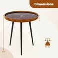 thumbnail image 3 of Costway Table d'Appoint Ronde de 20 Pouces Table Basse Moderne Mi‐siècle avec Décoration de Coquillages, 3 of 10