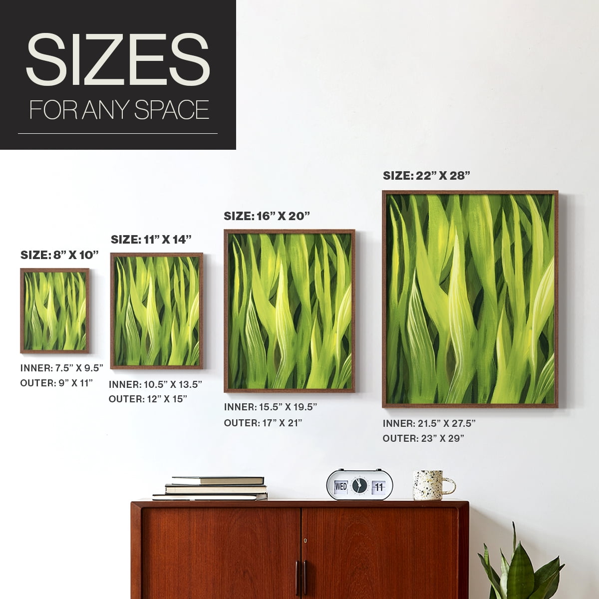 Blades of Grass I Framed Print in Brown Solid Wood Framed Print No Nail Hanging