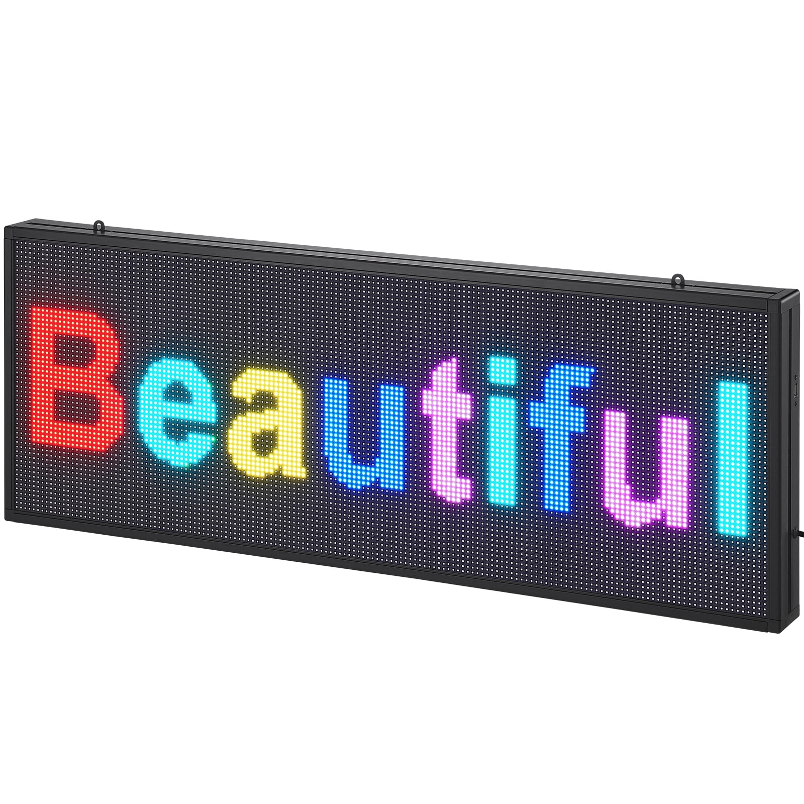 Vevor Programmable Led Sign P10 Full Color Led Scrolling Panel Diy Custom Text Animation Pattern Display Board Wifi Usb Control Message Shop Sign F