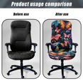 thumbnail image 4 of POLERO One Piece High Back Computer Chair Cover in Vibrant Butterfly Pattern, Brushed Elastic Breathable Fabric Slipcover for Small Business Office Gaming Chairs, 4 of 7