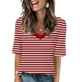thumbnail image 2 of BangWanChi Summer Tops for Women 2024 2024 Women's Fashion Tees Casual V-neck Loose Cute T Shirt 1/2 Sleeve Ladies Top, 2 of 5