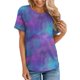 thumbnail image 2 of Tops Cortos para Mujeres, Cuello Redondo Manga Corta Camiseta Casual Hecha de Cómodo Estante de Imitación para Todo el Uso Diario de la Temporada, Camisetas Casuales para Mujeres, 2 of 5