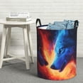 thumbnail image 6 of Sikiie Wolf Print Round Dirty Clothes Basket, Waterproof Standing Foldable Storage Basket, for Laundry Room, Bedroom, Bathroom Storage-Medium, 6 of 6
