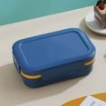 thumbnail image 2 of Bento Lunch Box Adult, 2000 ml Double-Layer Leak-Proof Microwave-Safe Stackable Salad Container With 4 Locking Clips And Utensils, 2 of 2