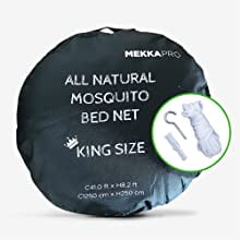 MEKKAPRO Extra-Large King Mosquito Bed Net, Made for King Queen and Twin, Two Openings Netting | Bed Canopy Curtains, White Mosquito Netting