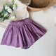 thumbnail image 2 of Odeerbi 1-9 Años Niñas Verano Algodón Lino Pantalones Cortos Ruffle Wide Leg Pantalones Cortos Casual Transpirable Color Sólido Cute Leisure Shorts, 2 of 5