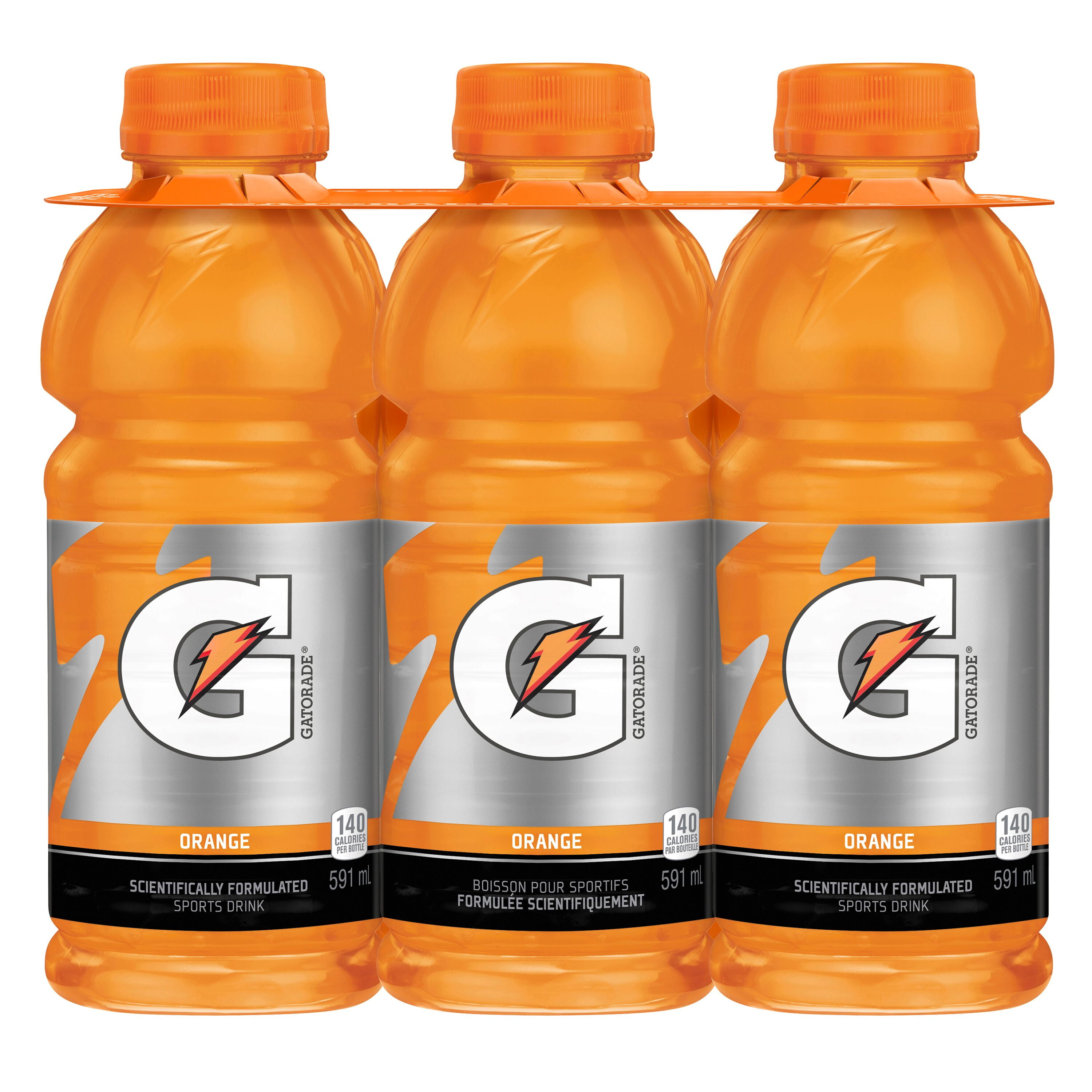 Gatorade Orange Sports Drink 6 x 591 mL, Bottles, 6x591mL