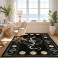 thumbnail image 3 of Design&I 8'x10' Washable Area Rug Snag-Free Snake Round Gothic Witchy Serpent Tarot Motifs Moody Goth Witch for Dining Room, Large Office, Lounge, 3 of 7