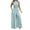 Blue, variant on Dressy Jumpsuits for Women Evening Party Wedding Guest Plus Size Sleeveless Rompers Wide Leg Long Pants Pure Black L