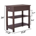 thumbnail image 2 of HomGarden 3 Tier Small End Table Modern Narrow Rectangle Sofa Side Table W/Drawer, Espresso, 2 of 9