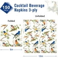 thumbnail image 2 of 150 Bird Cocktail Beverage Napkins 3 Ply Bar Square Disposable Party Napkins Dessert Coffee Drink Napkins Guest Paper Hand Towels for Bathroom Wedding Tea Party Table Decoupage Napkins, 2 of 4
