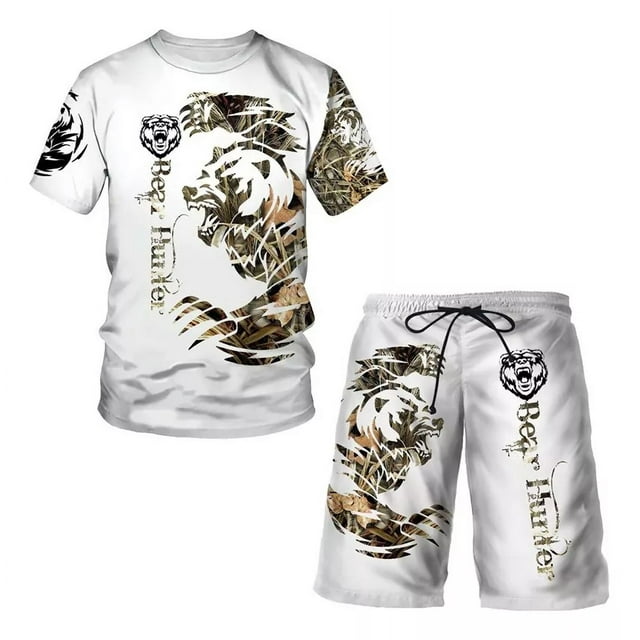 Conjunto Pantalón Playa Casual Cómodo Hombre Con Estampado