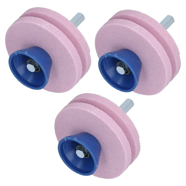 Muela Abrasiva de Corindón de 3 UDS para Afilador de Cuchillas de Cortacésped, Regalo para Jardinero