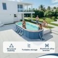 thumbnail image 6 of Foldable Non-Inflatable Oval Swimming Pool, 106 x 63 x 20 in, Portable Above Ground Pool for Backyard Use, 6 of 8