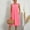 Watermelon Red, variant on FengLS Womens Plus Size Dresses Leisure Loose Round Neck Sleeveless Sundresses Solid Color Cotton Linen Knee-Length Dresses with Side Pockets