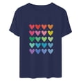 thumbnail image 4 of Diufon Hauts de la Saint-Valentin pour Femmes Décontracté Manches Courtes Col Rond Chandail Chemise Imprimé Graphique Mignon Tendance, 4 of 5