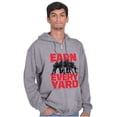 thumbnail image 3 of Football Athlete Earn Every Yard Zip Hoodie Sweatshirt Men Brisco Brands S, 3 of 6