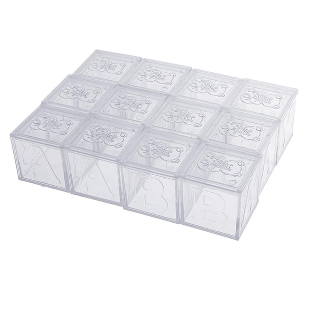 12 cajas de regalo cuadradas de caramelos para bebé de oso transparente shower de 2.0 in, color blanco Yuyangstore Pequeñas cajas de dulces Favor de fiesta