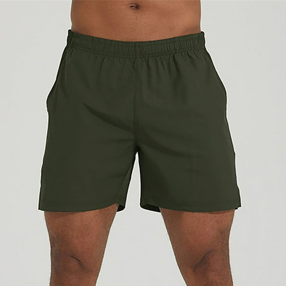 VgaVtl Shorts Men Sports Shorts for Men Big and Tall Casual Elastic Waist Pockets Relaxed Fit Plain Shorts,Green XL