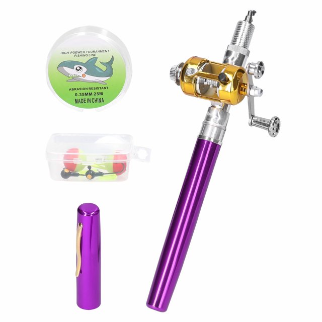 Portable Telescopic Mini Fishing Pole Set Pocket Pen Shape Folded Fishing Rods Kit with Reel