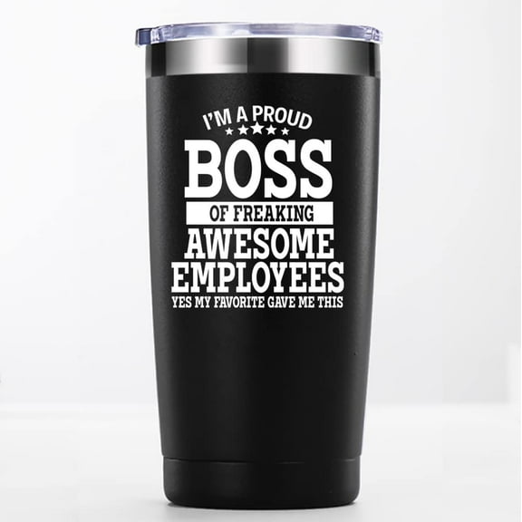 Boss Gifts.I Am A Proud Boss 20oz Tumbler.Boss Day,Coworker,Work,Office Gifts for Men Women Friend.Appreciation, Retirement Birthday Christmas for Coworker Colleague Boss.(Black)