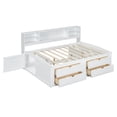 thumbnail image 6 of imerelez Full Size Wood Daybed with 2 Bedside Cabinets, Upper Shelves and 4 Drawers, White, 6 of 9