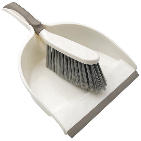 Dust Pan,Dustpan and Brush Set, Small Dust pan and Brush Set, Hand Broom and Dustpan Set for Home, Handheld Angled Dust Pans and Broom are Daily Essential Cleaning Tools for The Family-Gray White