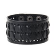 thumbnail image 2 of de cuero de del vintage de dobles, accesorios neutrales de joyería Negro Sunnimix Pulsera cruzada de cuerdas, 2 of 8