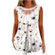 thumbnail image 2 of ICHUANYI Clearance Women Fashion Summer Sexy Fold Printed Regular Lace Sleeveless V Neck Button Top(Gray, XL) ICHUANYI WER2023080700648, 2 of 5