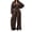 Brown, variant on Szluipve 2 Piece Sets for Women 2 Piece Tracksuit V‑Neck Drawstring Hoodie Top High Waist Pleated Wide Leg Pants Set Casual Loose Matching Loungewear Outfit With Pockets Black M