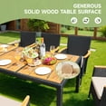 thumbnail image 5 of Lacoo 9 Pieces Patio Furniture Set with Acacia Wood Tabletop and Rattan Chairs, Outdoor Dining Table Set with Comfortable Beige Cushions, Black Wicker, 5 of 7