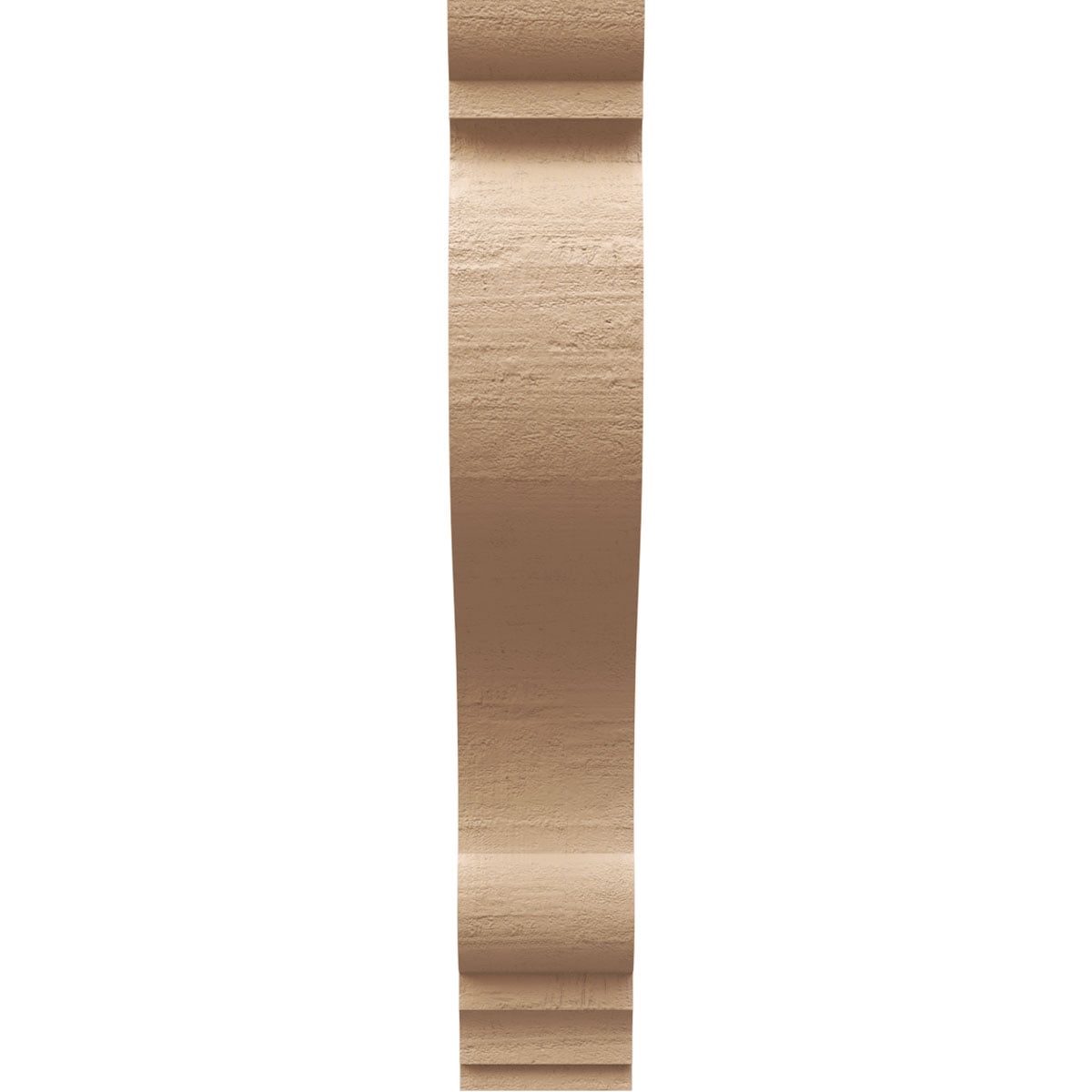 4"W x 8"D x 24"H Thin Scroll Rough Cedar Woodgrain TimberThane Corbel, Primed Tan