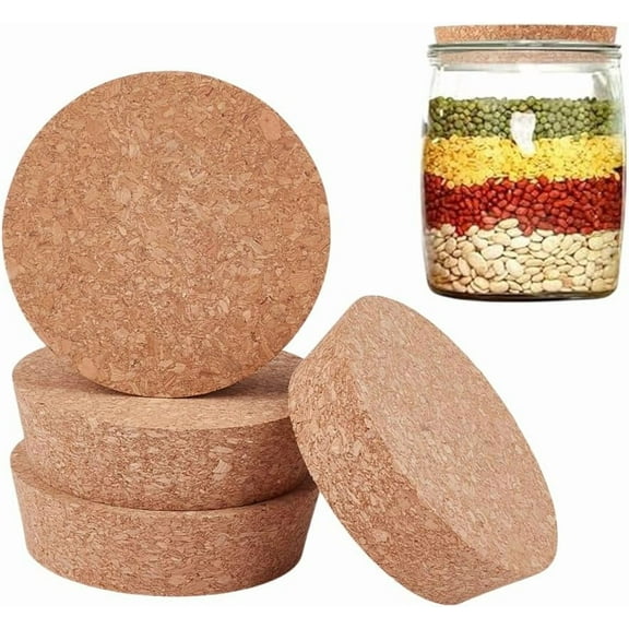 4Pcs Large Cork Stoppers 3.2~3.5 Inch Wood Bottle Lids Tapered Cork Plugs Wooden Canning Jar Lids Wood Tapered Plugs Wine Bottle Stoppers Wooden Jar Plug