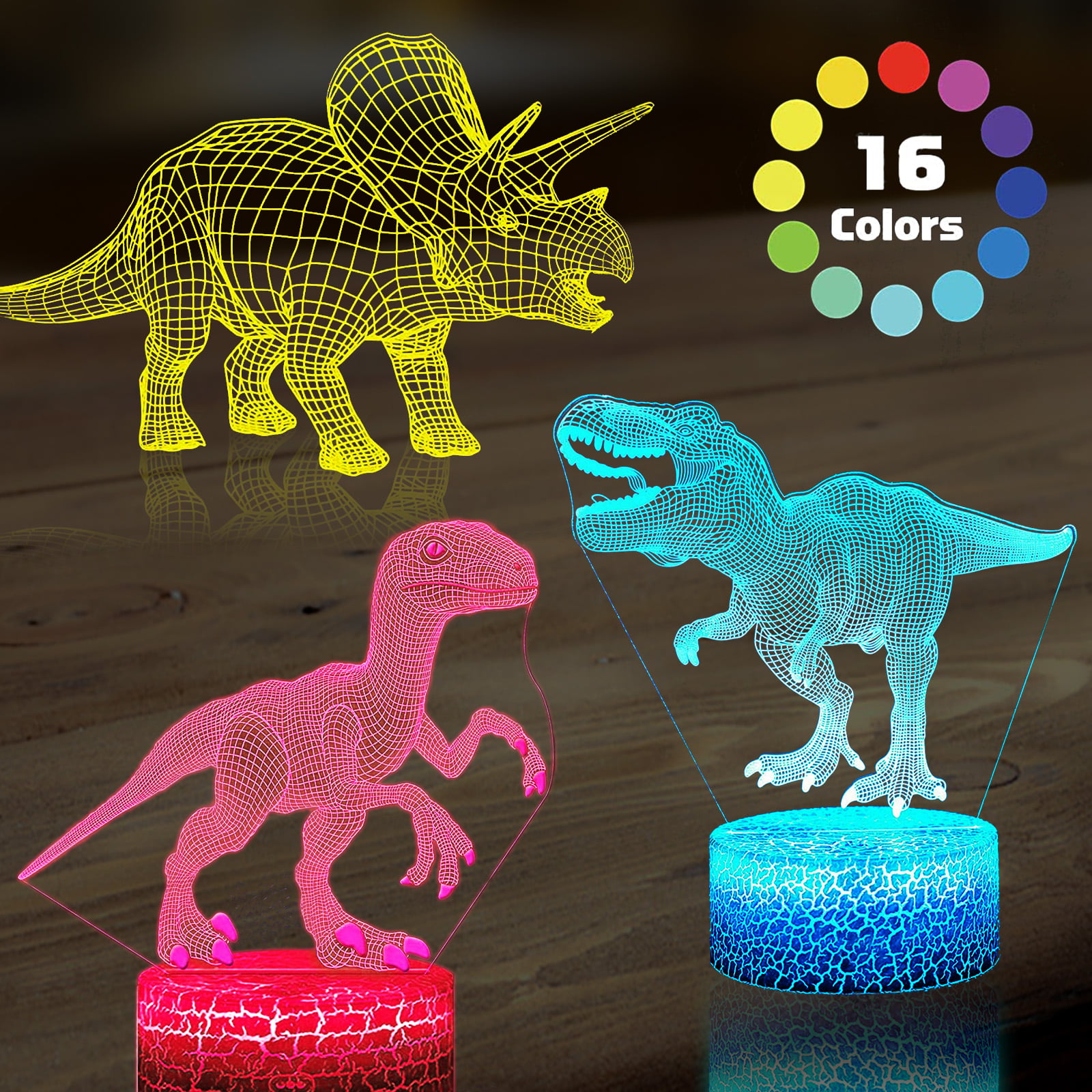 ~❤️~TRICERATOPS DINOSAUR NIGHT LIGHT Rechargeable USB Soft/Cool touch LED~❤️~ 