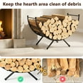 thumbnail image 5 of Teblint Curved Firewood Rack, 33in Powder-coated Metal Fireplace Log Holder for Firewood Storage, Ideal for Indoor and Outdoor Fireplaces Wood Storage, Black, 5 of 9
